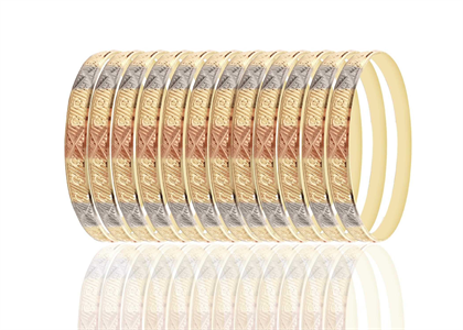 Tri Tone Plated | High Polish CNC Bangles